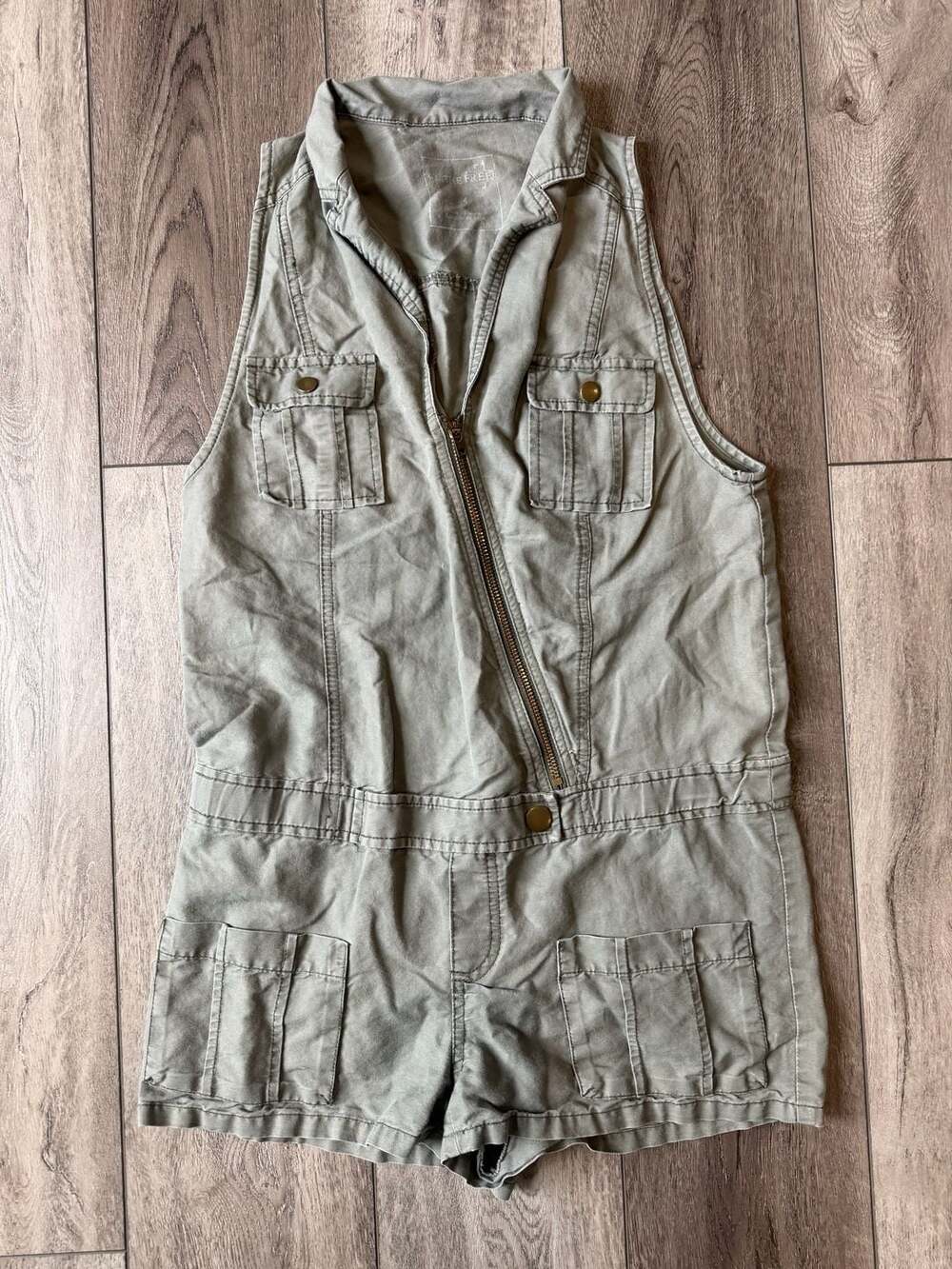 We The Free Cargo Moto Romper Size 4 Green Utility